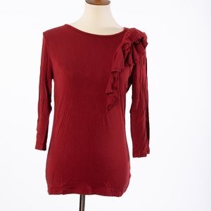 Adrienne Vittadini 3/4 length Red Blouse